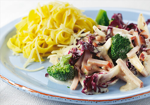 Broccolipasta med skinka